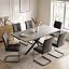 130-170cm Table + 6 Grey Chairs - G