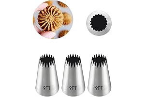 9FT Icing Tips,3 Pcs Churro Piping Tip,Piping Tips for Eclair,Open Star Pastry...