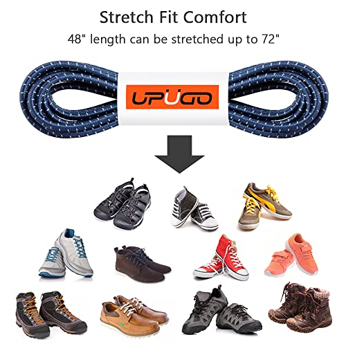 Image of UpUGo Elastic Shoe Laces, No Tie Shoe Laces Tieless for Kids, Adults, Elderly, One Size Fit All