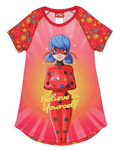 INTIMO Miraculous: Tales of Ladybug & Cat Noir Girls' Nightgown Sleep Pajama Shirt