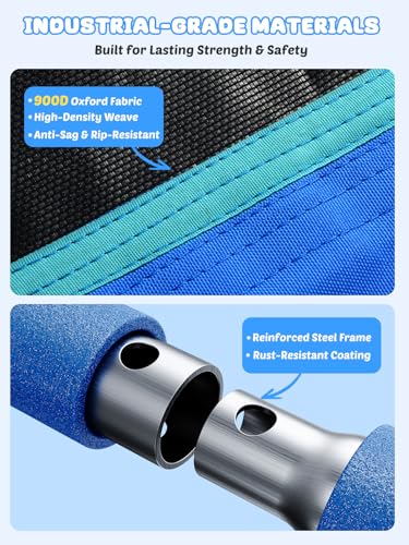 Trekassy 60" Extra Large Rectangle Tree Swing - Heavy Duty 700lb Capacity, Waterproof Platform for Kids & Adults with Complete Installation Kit & 2 Tree Straps (Blue)