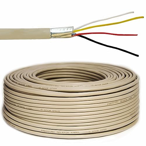 Premium X 50m Telefonkabel 2x2x0 6mm J-Y(ST) Y Telefonleitung 4-Adern rund Fernmeldekabel Installationsleitung Verlegekabel