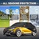 A ABSOPRO Autoabdeckung für Opel Adam 2012-2019 PEVA Spunlace Baumwolle Outdoor Voll Autoabdeckung Alle Wetter Wasserdicht Winddicht Schutz mit Passagiertür Reißverschluss Schwarz