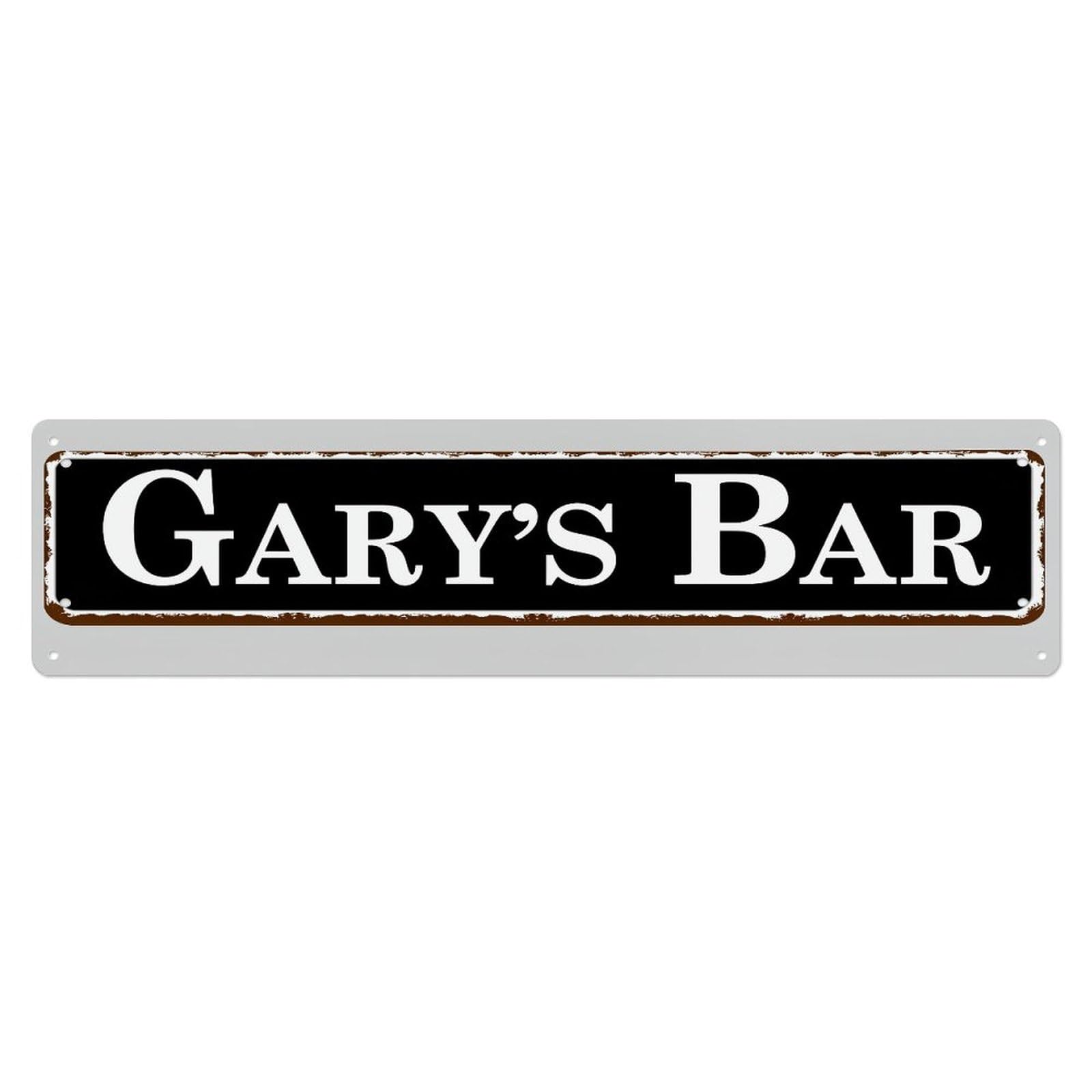 Jdyansheng Vintage Garys Bar Sign Design Tin Sign Metal Poster Metal Signs For Home Man Cave Bar Cafe Kitchen Laundry Room Wall Decorations 4X16 Inches