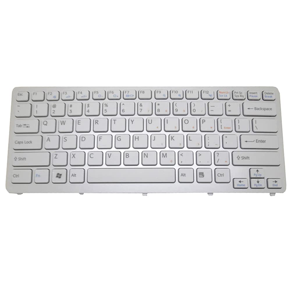 Laptop Keyboard for Sony VPC-CW VPCCW VPCCW1 VPCCW12EN VPCCW13EG VPCCW13FD VPCCW13FL VPCCW13FX VPCCW14FX VPCCW15FG VPCCW15FH VPCCW17FX English US White with Frame New