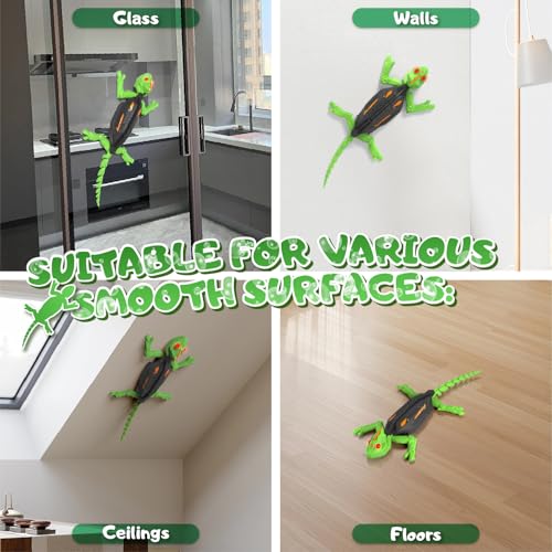 Gecko Wandflitzer, Roboter Kinder Ferngesteuerter Gecko, Wänden Decken Entlang Krabbelt, Leuchtenden LED-Augen, Realistische Bewegungen, Weihnachten Geburtstag Geschenke Jungen Mädchen 3 4 5 6 7 8+