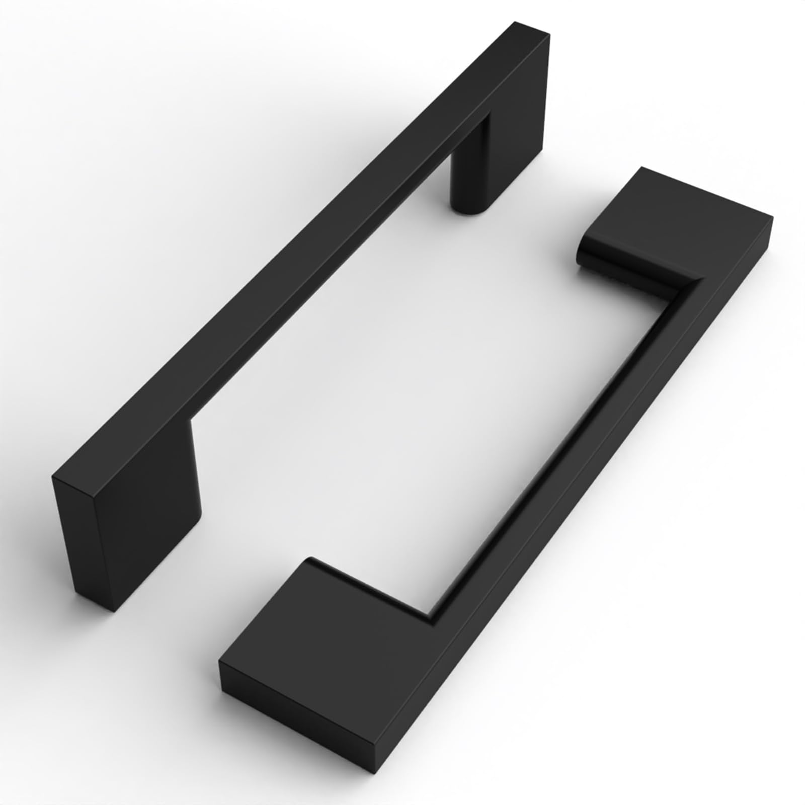 FILTA 10 Pack 5 Inch(128mm) Hole Centers Matte Black Cabinet Pulls,Stylish Kitchen Cabinet Handles Zinc Alloy Cabinet Hardware for Cabinets Cupboard