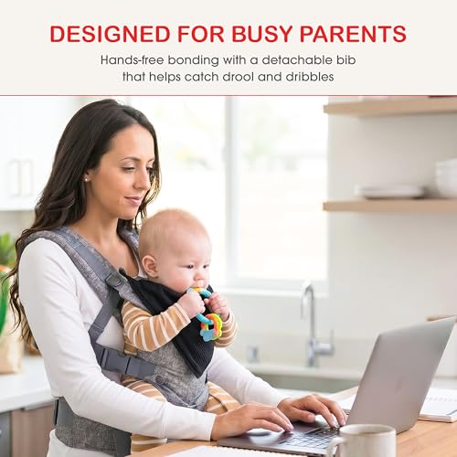 Image of You+Me 4-in-1 Convertible Baby Carrier with 3D Cool Air Mesh - Heather Grey - Wear with a Newborn as Small as 8 lbs, and Infants up to Toddler of 32 pounds.