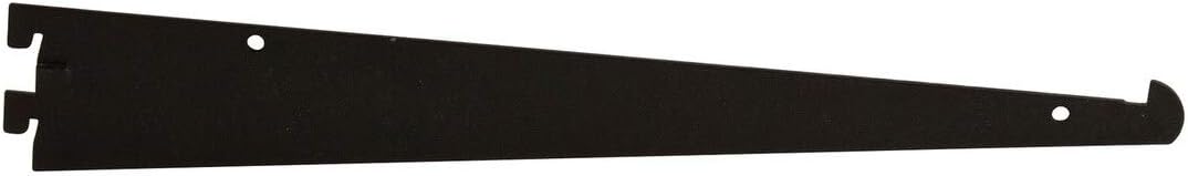 12" Matte Black Tap-in Style Shelf Bracket for Universal Line Slotted Standards Sold in Pack of 25