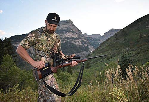 Alpine Innovations AmmoSlicker | Ammo Pouch | Buttstock Shell Holder | Hunting Accessories | Weatherproof and Secure Storage | Large Caliber Fits 7 Rounds | Alpine Mountain Camo