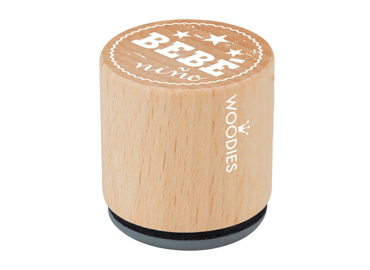 Wooden and Rubber Stamp Baby Child Diameter 33 x 30 mm.