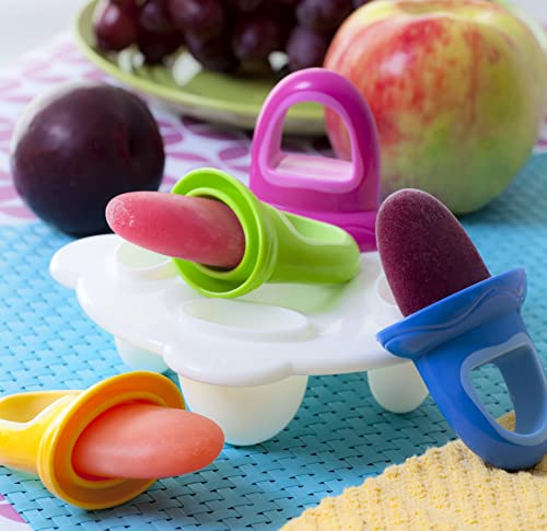 ice cream molder - Nuby Garden Fresh Fruitsicle Frozen Pop Tray,Multicolored 1set 4 handle