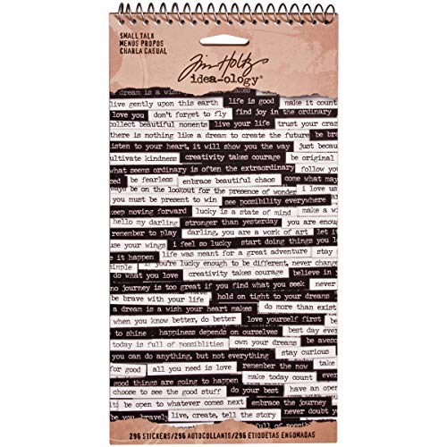 Small Talk Stickers by Tim Holtz Idea-ology 8.25 x 4.25 Inch Sheet Size 296 Stickers Black/White TH93193