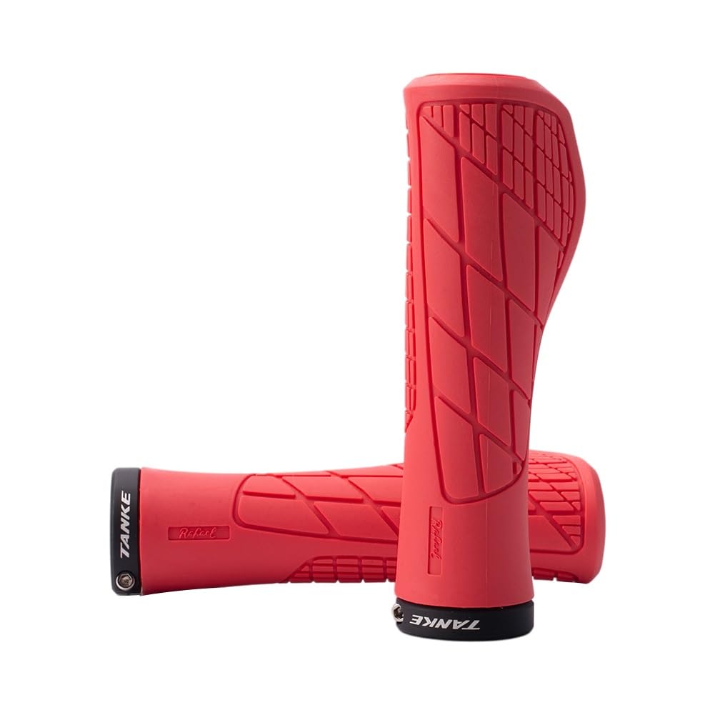 Poignée VTT silicone rouge avec verrouillage simple pour cintre