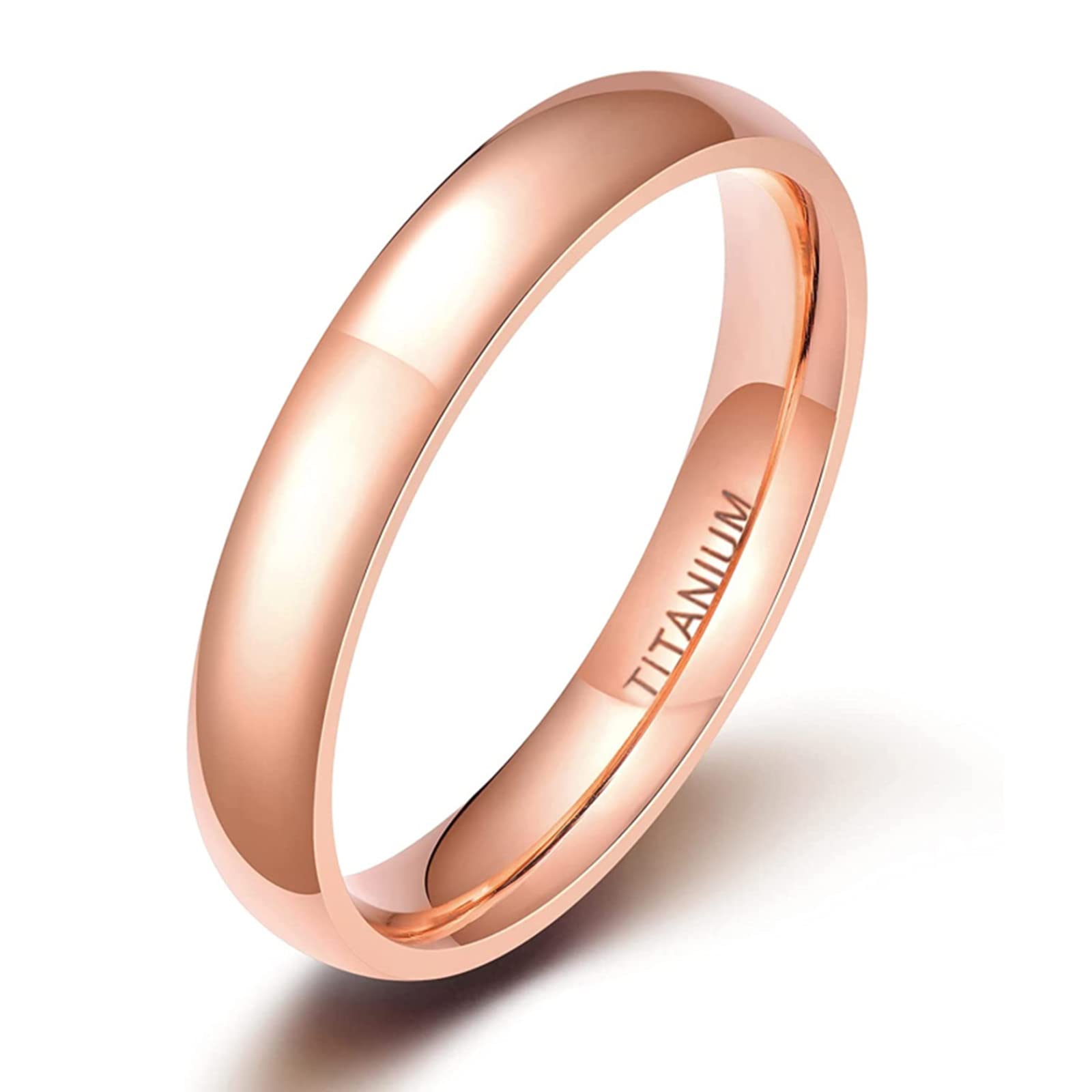 Zakk Anillo para mujer y hombre titanio pulido Apilables para Dedos anillos de compromiso boda Pareja Plata/Oro/Oro rosa 2mm/4mm/6mm/8mm/10mm