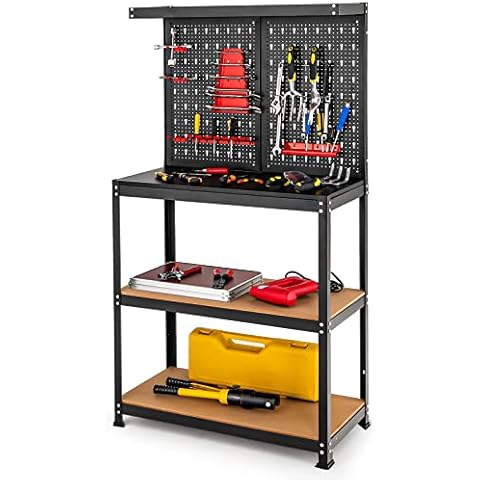 GYMAX Établi de Rangement d'Outils Cover