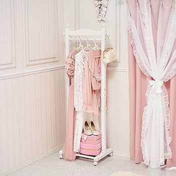 Amazon｜ロマンティックプリンセス 棚付きハンガーラック(幅