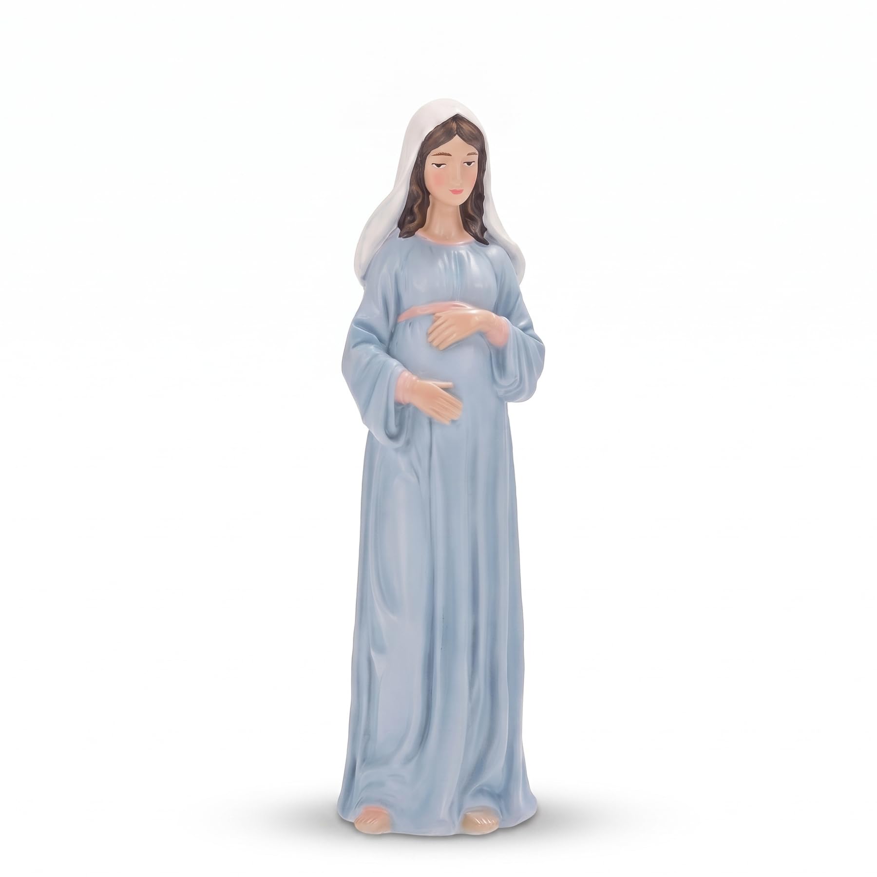 Statua di Maria incinta 8" H, Resina Virgen De La Dulce Espera