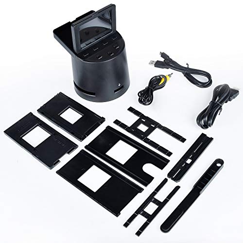 Digital-Film-Scanner-with-22MP-Converts-35mm-126-110-Super-8-Films-Slides-Negatives-to-JPEG-Tilt-Up-35-LCD-Includes-Cables-Film-InsertsMore-MAC-and-PC-Compatible