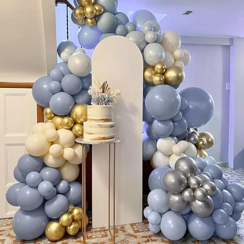 Image of 50 Pcs Retro Balloons Made of Strong Rubber (Dusty Blue)