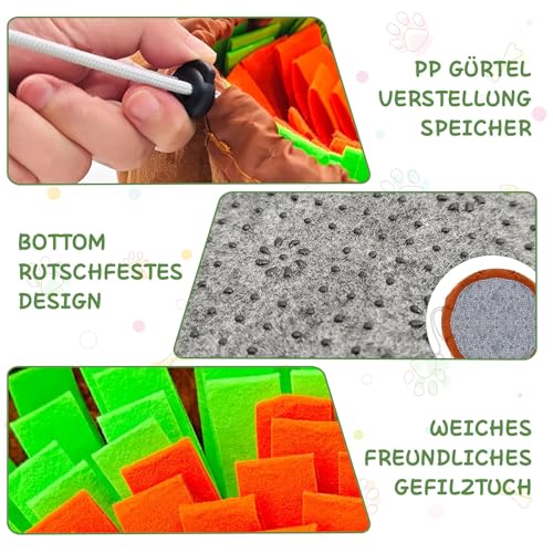 Schnüffelteppich Hund, Haustier Schnüffelmatte Hunde, Leckmatte Hund, Futter Schnüffeln Fütterung Matte, Welpe Langsam Füttern Training Matte, Fördert die Natürliche Nahrungssuche und Stressabbau