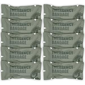 RHINO RESCUE 6″ Emergency Compression Bandage Strile Trauma Wound Dressing Israeli First Aid Kit IFAK, FSA HSA Eligible, 6 Inch, 10 Count