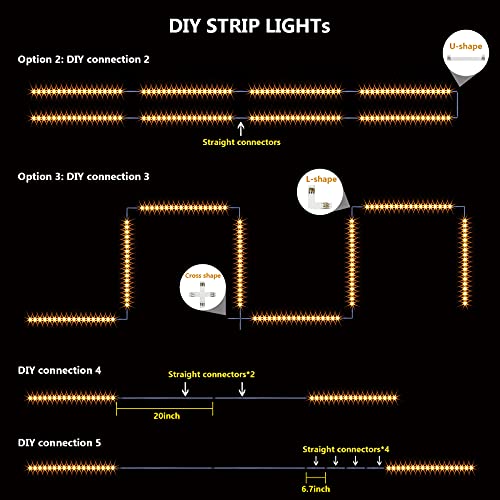 Image of WOBANE Under Cabinet Lighting Kit,8PCS 12 inch Led Light Bars,Under Counter Lights for Kitchen,Cupboard,Desk,Bookcase,Shelf,Showcase Display,DIY Tape Light,Variety Connectors,1200lm,2700K WarmWhite