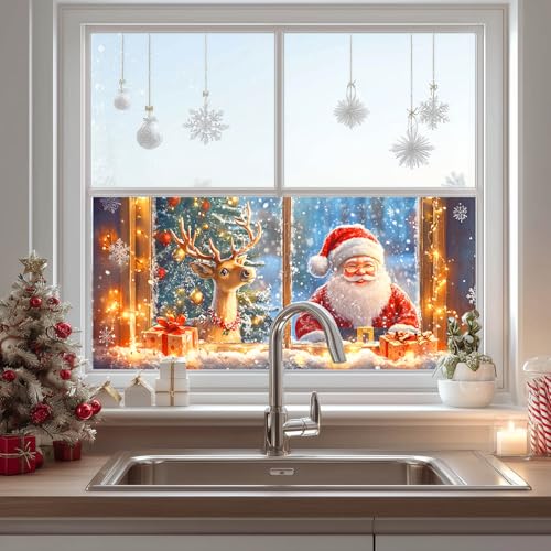 Vinilo Decorativo Navidad Santa Claus 39.3 × 17.7 pulgadas miniatura 4