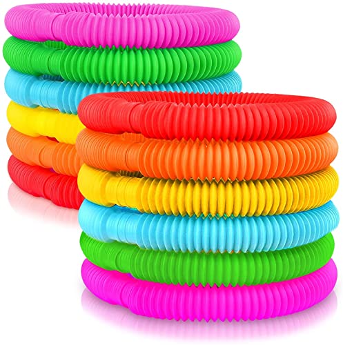 Image of Pop Tube 10pc Toys for Kids Pop it Music Pipe Stress Anxiety Relief Sensory Bendable Stimming Toy Adjustable Toy Multicolored (10)