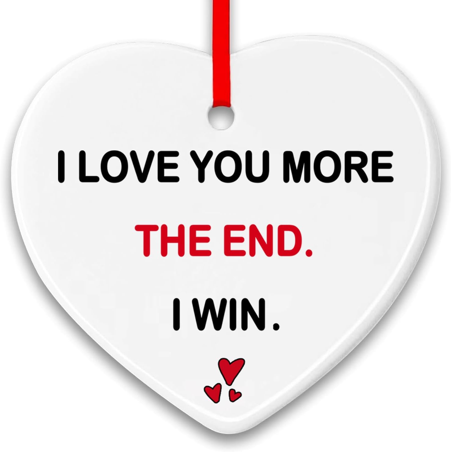 Christmas Couple Gifts for Girlfriend Boyfriend – Ceramic Christmas Ornament 2025, I Love You Gifts for Him Her, Wife Husband Gift Ideas, Romantic Anniversary Valentine’s Day Gift, Stocking Stuffers I Love You More The End I Win