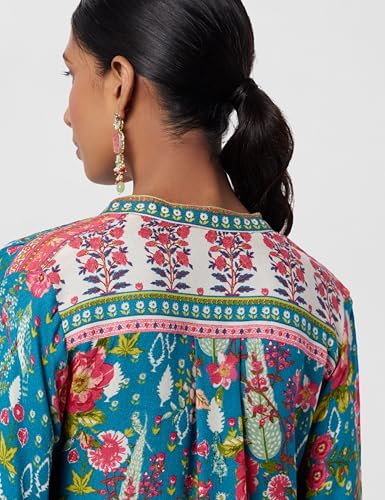 Image of BIBA Women Viscose Straight Fit Liva Straight Printed Kurta