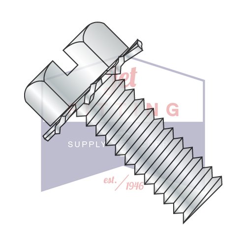 1/4-20X1/2 SEMS Screws | External Tooth Washers | Slotted | Hex Head | Steel | Zinc (Quantity: 3000)