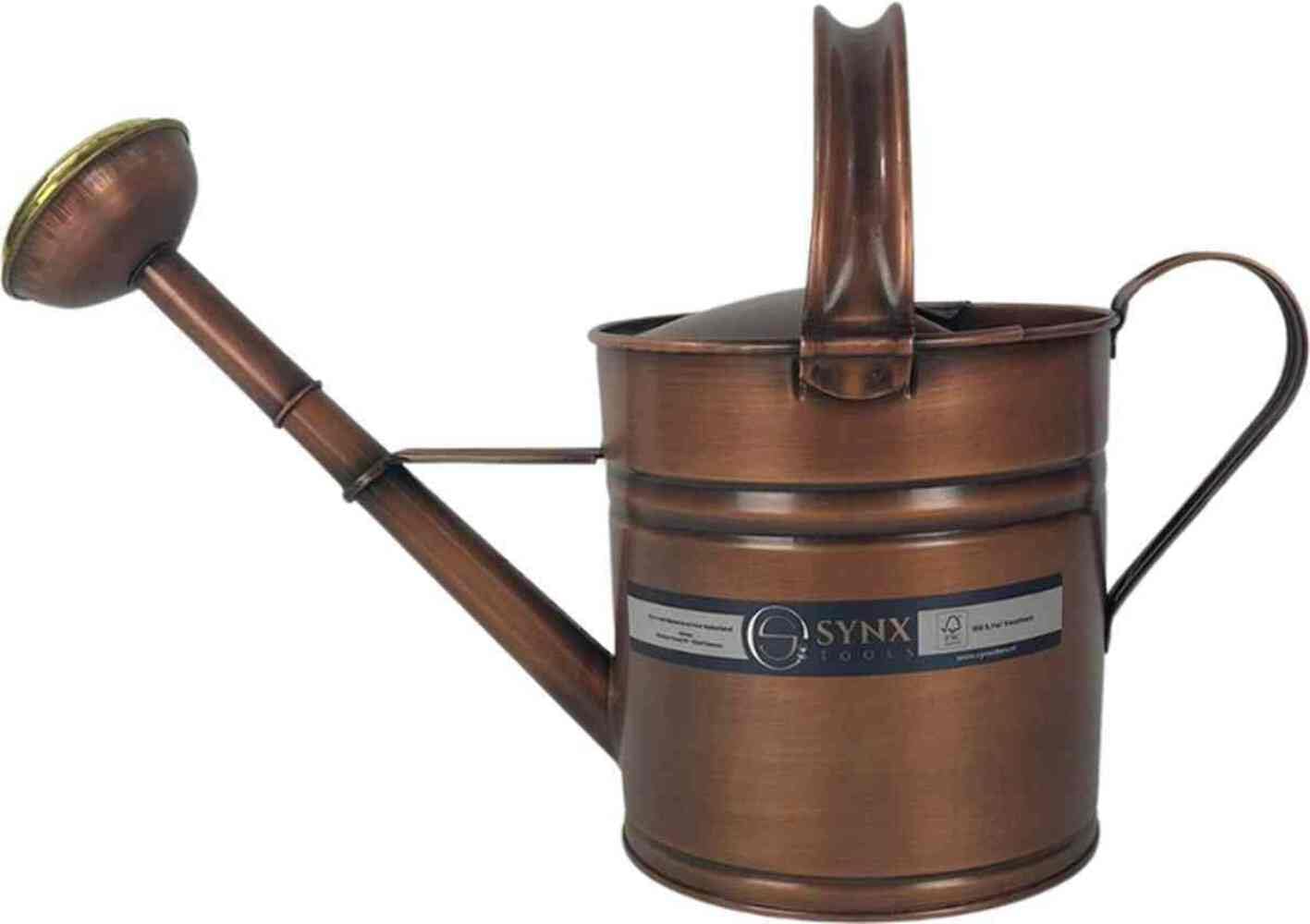 Gießkanne mit Brause aus Kupfer-Metall, 5 Liter, Anthrazit