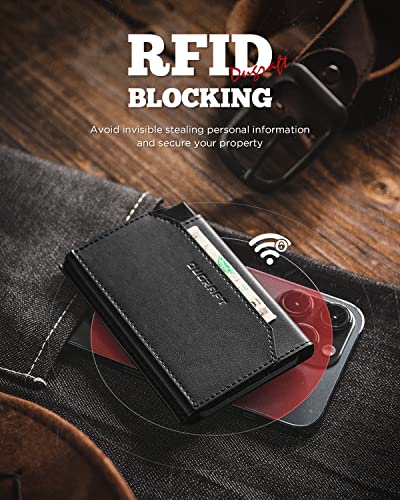 DUGRAFT Pop up Wallet with ID window Minimalist Cash Wallets RFID Blocking Slim Leather Smart Credit Card Holder for Men Women4