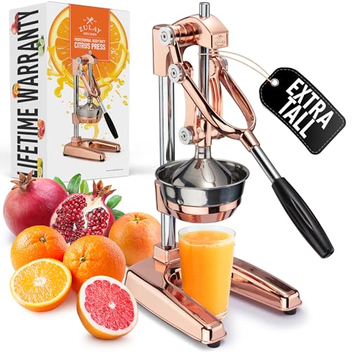 Image of Zulay Professional Citrus Juicer - Premium Manual Citrus Press and Orange Squeezer - Metal Lemon & Lime Squeezer - Extra Tall Heavy Duty Cast Iron Manual, Rose Gold