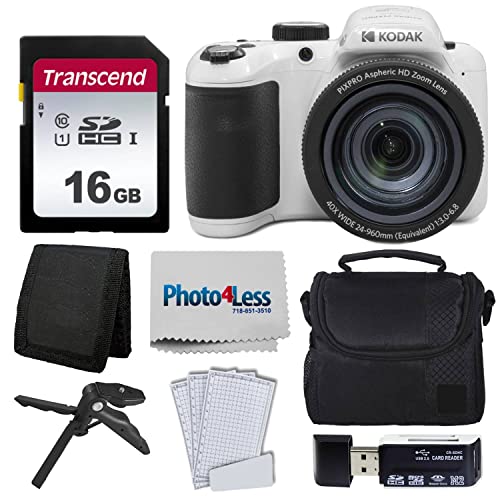 Kodak PIXPRO AZ405 Digital Camera (White), 16GB Memory Card, Camera Case, Accessories - Ultimate Bundle - image 1