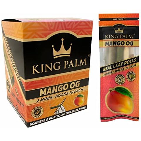 Smokers Store King Palm Mango OG PreRoll Rolling Paper - Cordia Leaf Wrap - Mini Size 2/Pack Cover