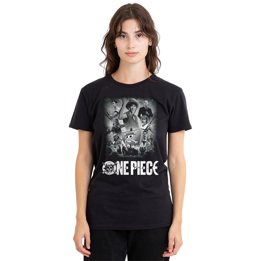 One Piece Women's Black Poster Tshirt T Shirt, Medium