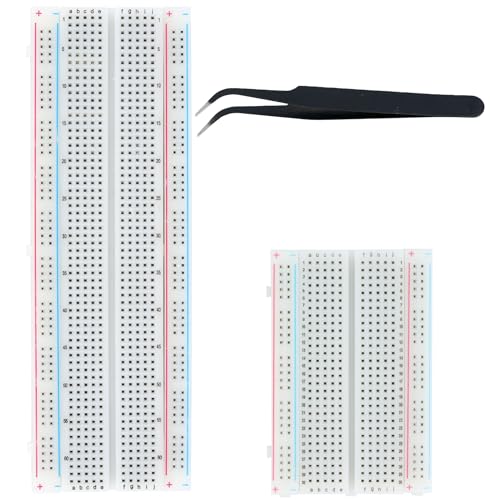 MTDELE 1935Pcs Electronic Component Kit Capacitors Resistors LED Diodes Transistors PCB 400-Hole and 830-Hole Breadboard Speakers DC Jacks Operational Amplifiers Trimmers Compatible with for UNO R3