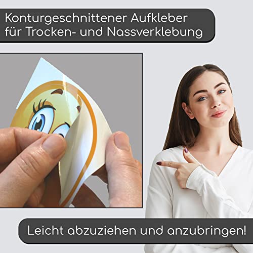 younikat Smile-Aufkleber see you I 20 cm gelb I Sticker lustig für Koffer WG Kühlschrank Tür Mülltonne Wohnmobil Auto-Aufkleber I wetterfest I kfz371