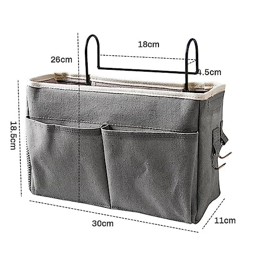 Zyvero Bedside Storage Caddy/Bedside Hanging Storage Bag for Headboards Bunk Beds Dorm Rooms Book Phone Magazine Holder - Image 3