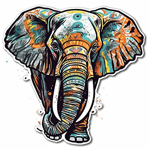 Image of Yoonek Graphics Elephant Vinyl Decal Sticker for Car Window, Laptop, and More. #1959Option43-4