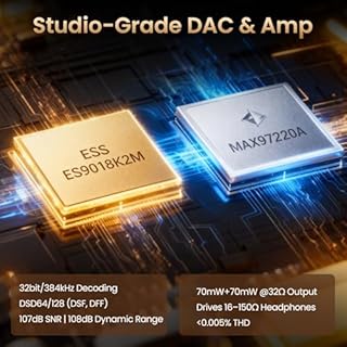 HIFI WALKER H2 MP3 Player with Bluetooth 5.2, Hi-Res Lossless Music Player with DSD FLAC, Two-Way Bluetooth, Portable Audio Player with ES9018K2M DAC, 128GB SD Card & Expandable Storage