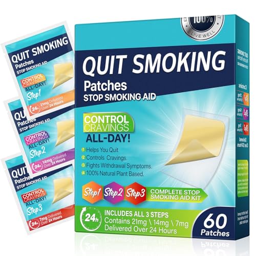 3 in 1Quit Smoking Nicotine Patches Kit 21 14 7 mg Patches with 8 Week Behavior Support Program Delivered Over 24 Hours Nicotine Transdermal Patch Easy and Effective Quit Smoking Aid(Step 3-in-1)