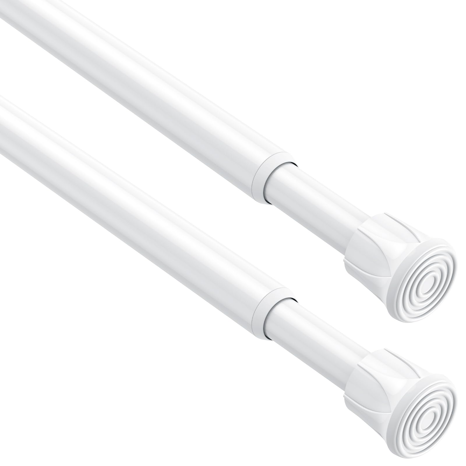 Zipglo 2 Stück Ausziehbare Gardinenstange ohne Bohren, Schwarz,Länge 20 bis 33 cm, Ø13mm Teleskopstange, Für Fenster, Kleinere Schränke, Küche und Badezimmer, Klemmstange zur Anbringung von Gardinen