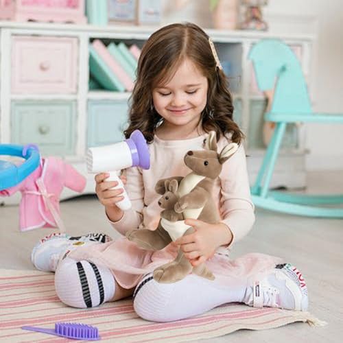 HaOrchid Känguru Plüschtier Plüschtiere, 28cm Kuscheltier, Plüsch Känguroo Spielzeug, Kuscheltier Mutter und Kind Känguru, Flauschiges Känguru Stofftier für Kinder Kuscheln, Spielen und Schlafen