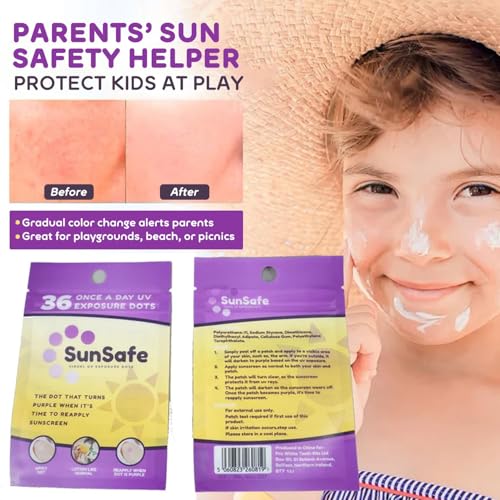 Image of Pro White Sun Safe UV Dots- Water-Resistant Sunblock Stickers Protect Skin with SPF 30 Coverage- Track Sun Exposure with Easy-to-Use Sunscreen Dot- Ideal for Beach Days & Outdoor Fun-2 pack
