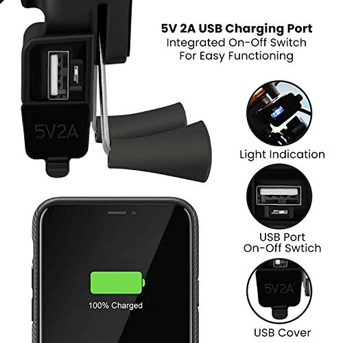 Image of GRAND PITSTOP Mobile Holder for Bikes, Motorcycle, Scooter, Bicycles, Bike Mobile Holder, Aluminium Handlebar Cellphone Holder for Maps and GPS Navigation with 360 Rotation Phone Mount-Black