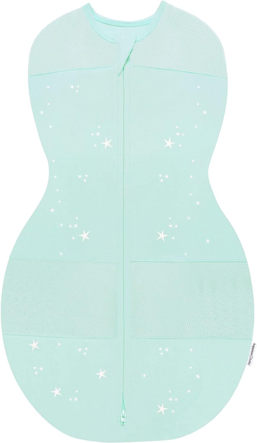 Happiest Baby Sleepea 5-Second Swaddle - 100% Organic Cotton Baby Swaddle Blanket - Doctor Designed Promotes Healthy Hip Development (Teal Stars, X-Large)