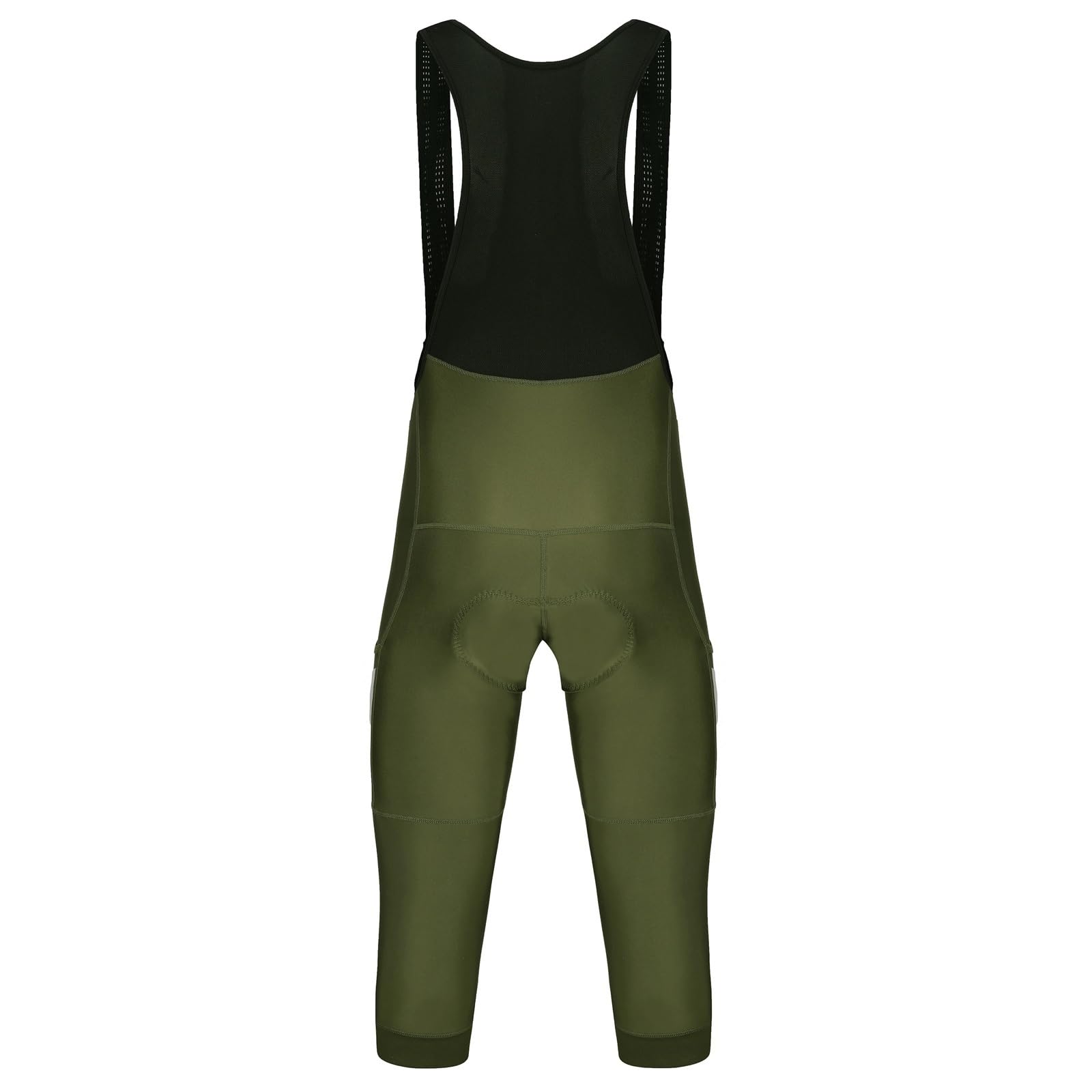 Culotte con Tirantes para Ciclismo Pantalones con Tirantes de Ciclismo for Hombre, 2 Bolsillos, 3/4, Verano, Primavera y otoño, Pantalones for Bicicleta, Ropa Pns para Ciclistas(Green,L)
